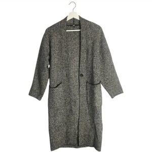 Uniqlo Black/Grey Neutral Wool Blend Cardigan With Pockets